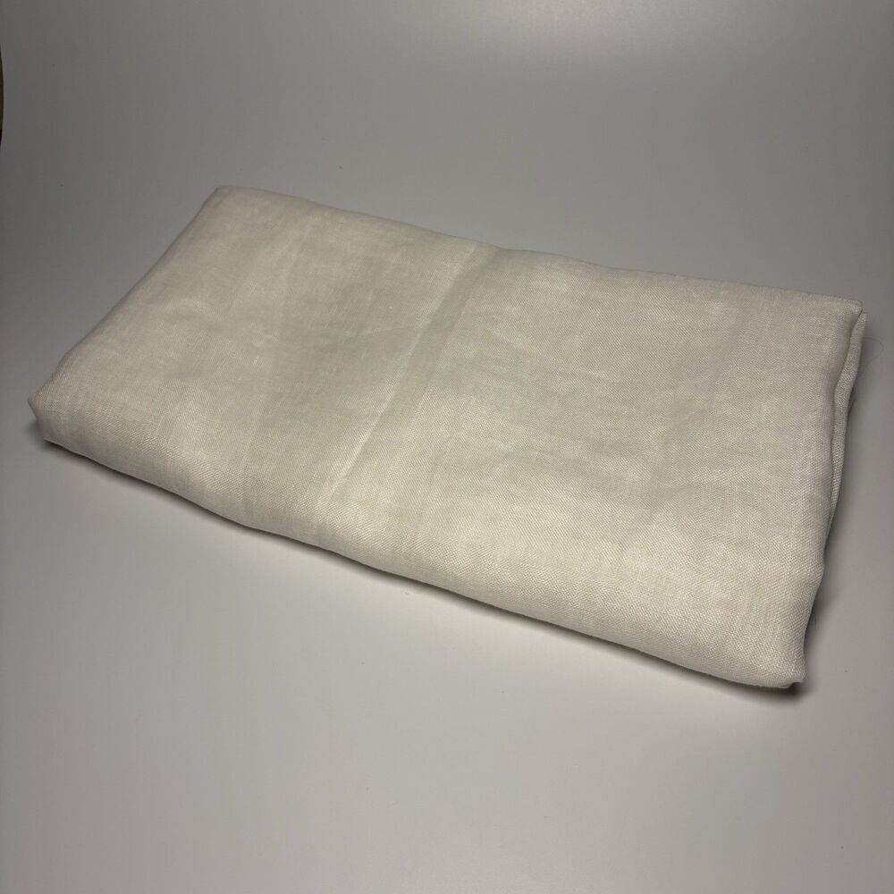 Restoration Hardware Sheer Belgian Linen Drapery 50"W x 108"L Cream Europe